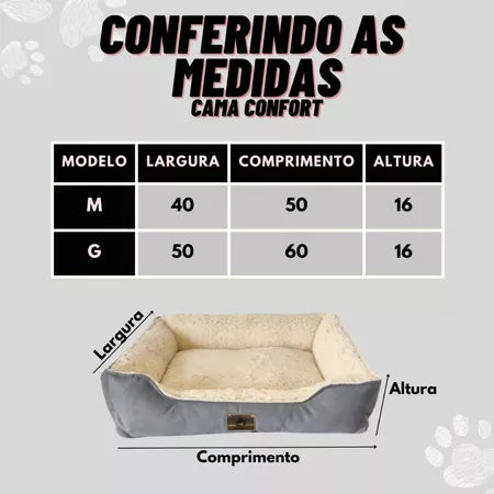 Caminha de Cachorro Cama Pet Sherpa Reforçada Tamanho M e G Cachorro e Gato