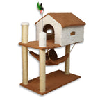 Casinha Para Gato 2 Andares com Arranhador e Brinquedo