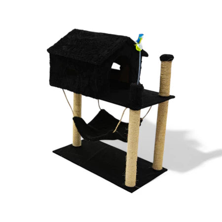 Casinha Para Gato 2 Andares com Arranhador e Brinquedo