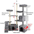 Arranhador torre de gato grande  ajustável multifuncional brinquedo