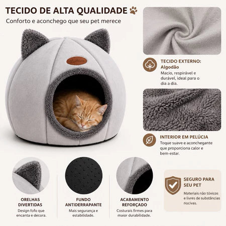 Caminha Iglu P Gatos Super Macia Aconchegante Protege Cachorro Pequeno cama gato moderno confortavel