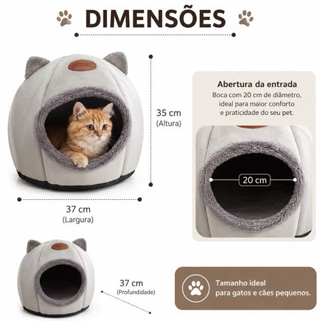 Caminha Iglu P Gatos Super Macia Aconchegante Protege Cachorro Pequeno cama gato moderno confortavel