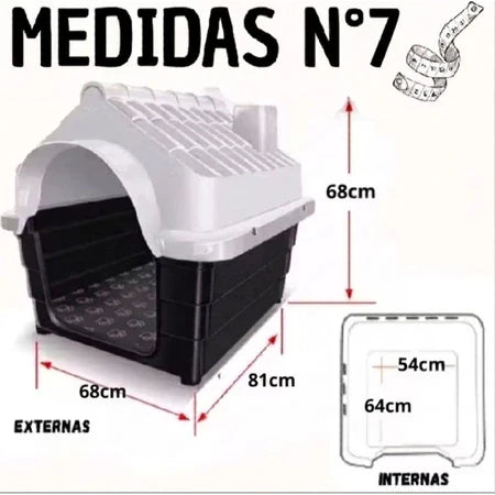 Casa Casinha Plástica De Cachorro Cães N7 Desmontável