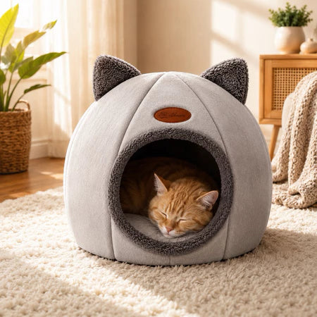 Caminha Iglu P Gatos Super Macia Aconchegante Protege Cachorro Pequeno cama gato moderno confortavel