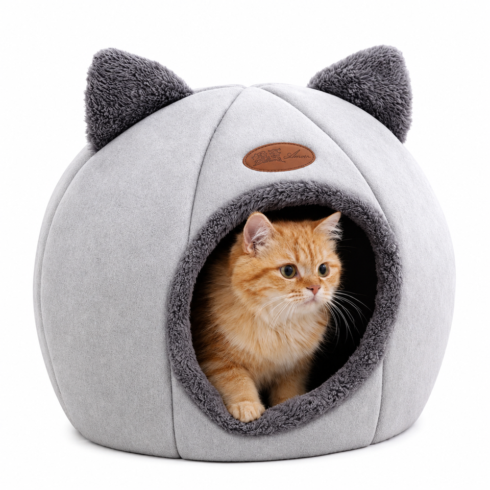 Caminha Iglu P Gatos Super Macia Aconchegante Protege Cachorro Pequeno cama gato moderno confortavel
