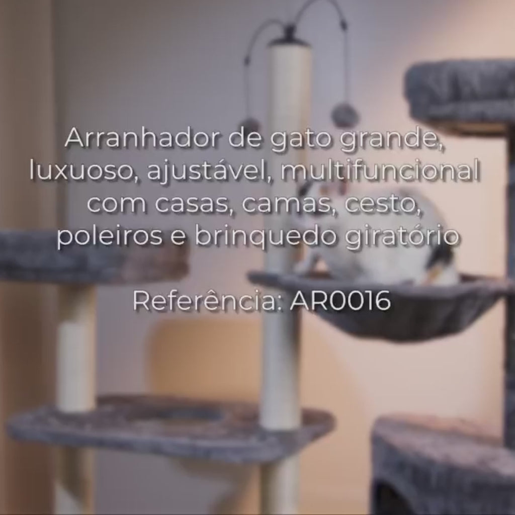 Arranhador torre de gato grande  ajustável multifuncional brinquedo