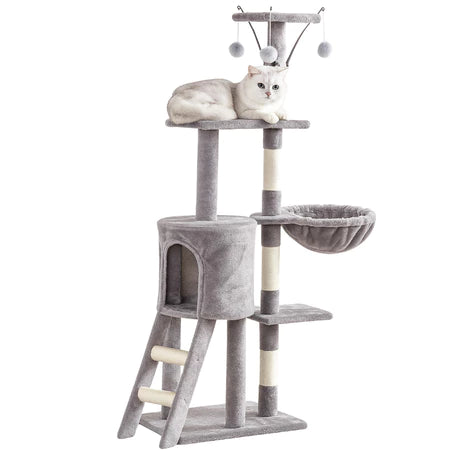 Arranhador Para Gatos Chalesco 4 Bases Casa Mega Torre Cinza