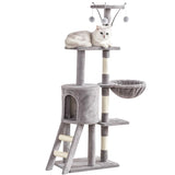 Arranhador Para Gatos Chalesco 4 Bases Casa Mega Torre Cinza